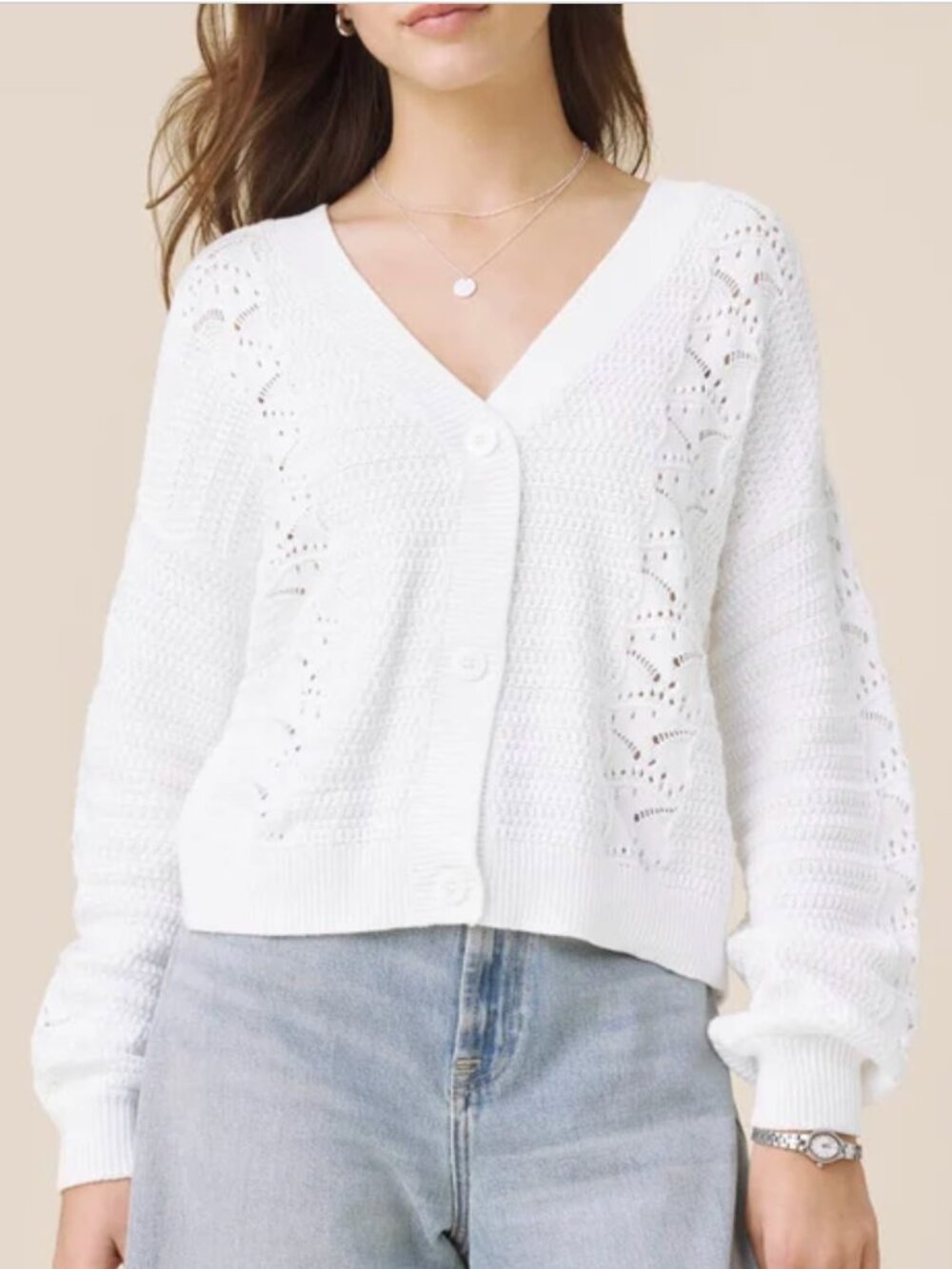 Splendid Bridget V Neck Cardigan in White Size XS. nwt